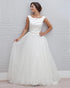 Elegant Ivory Wedding Dress Bow Belt Top Satin Backless Bridal A-line Wedding Gowns